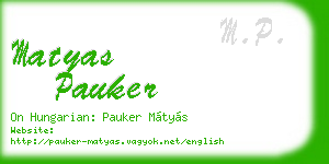 matyas pauker business card